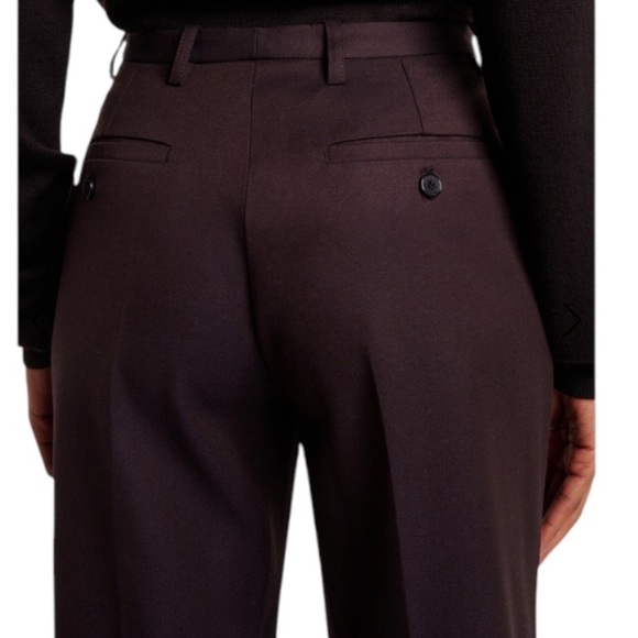 The Frankie Shop NWT Lyra Flared Pants Trousers High Rise Dark Plum Wool Blend - Picture 5 of 12